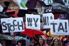 23.03.2014, Planica, Slovenia (SLO): fans of Kamil Stoch (POL) - FIS world cup ski jumping, individual HS139, Planica (SLO). www.nordicfocus.com. © Felgenhauer/NordicFocus. Every downloaded picture is fee-liable.