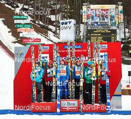 22.03.2014, Planica, Slovenia (SLO): Team Poland, Team Austria, Team Norway, (l-r) - FIS world cup ski jumping, team HS139, Planica (SLO). www.nordicfocus.com. © Felgenhauer/NordicFocus. Every downloaded picture is fee-liable.