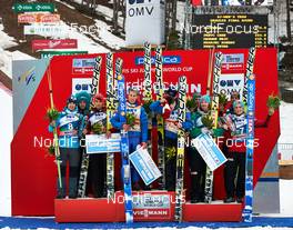 22.03.2014, Planica, Slovenia (SLO): Team Poland, Team Austria, Team Norway, (l-r) - FIS world cup ski jumping, team HS139, Planica (SLO). www.nordicfocus.com. © Felgenhauer/NordicFocus. Every downloaded picture is fee-liable.