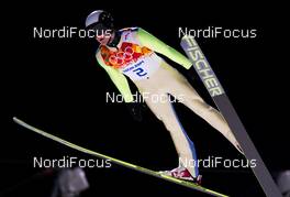 14.02.2014, Sochi, Russia (RUS): Siim-Tanel Sammelselg (EST), Fischer - XXII. Olympic Winter Games Sochi 2014, ski jumping, individual HS140, Qualification, Sochi (RUS). www.nordicfocus.com. © NordicFocus. Every downloaded picture is fee-liable.