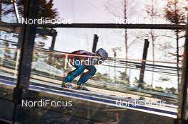 16.03.2014, Falun, Sweden (SWE): athlete on the in run - FIS world cup ski jumping ladies, individual HS100, Falun (SWE). www.nordicfocus.com. © Felgenhauer/NordicFocus. Every downloaded picture is fee-liable.