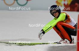 11.02.2014, Sochi, Russia (RUS): Daniela Iraschko-Stolz (AUT), Fischer - XXII. Olympic Winter Games Sochi 2014, ski jumping ladies, individual HS106, Sochi (RUS). www.nordicfocus.com. © NordicFocus. Every downloaded picture is fee-liable.
