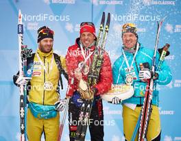 14.12.2014, Livigno, Italy (ITA): Johan Kjoelstad (NOR), Anders Aukland (NOR), Oeystein Pettersen (NOR), (l-r) - Ski Classics La Sgambeda Classic 35k, Livigno (ITA). www.nordicfocus.com. © Felgenhauer/NordicFocus. Every downloaded picture is fee-liable.