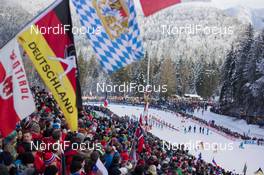 18.01.2015, Ruhpolding, Germany (GER): Event Feature: the field is lined up for the start - IBU world cup biathlon, mass women, Ruhpolding (GER). www.nordicfocus.com. © Manzoni/NordicFocus. Every downloaded picture is fee-liable.