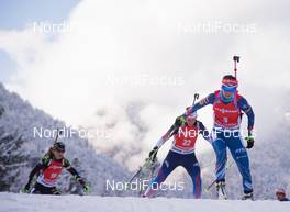 18.01.2015, Ruhpolding, Germany (GER): Veronika Vitkova (CZE), Susan Dunklee (USA), Marine Bolliet (FRA) - IBU world cup biathlon, mass women, Ruhpolding (GER). www.nordicfocus.com. © Manzoni/NordicFocus. Every downloaded picture is fee-liable.