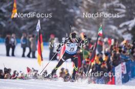 22.01.2015, Antholz, Italy (ITA): Simon Desthieux (FRA) - IBU world cup biathlon, sprint men, Antholz (ITA). www.nordicfocus.com. © Manzoni/NordicFocus. Every downloaded picture is fee-liable.