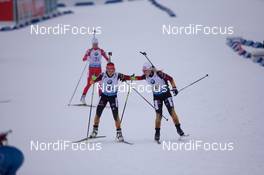 15.02.2015, Oslo, Norway (NOR): Laura Dahlmeier (GER), Miriam Goessner (GER) - IBU world cup biathlon Holmenkollen, relay women, Oslo (NOR). www.nordicfocus.com. © Manzoni/NordicFocus. Every downloaded picture is fee-liable.