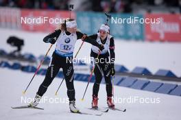 15.02.2015, Oslo, Norway (NOR): Irene Cadurisch (SUI), Flurina Volken (SUI) - IBU world cup biathlon Holmenkollen, relay women, Oslo (NOR). www.nordicfocus.com. © Manzoni/NordicFocus. Every downloaded picture is fee-liable.
