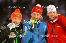 15.03.2015, Kontiolahti, Finland (FIN): FAK Jakov (SLO), MORAVEC Ondrej (CZE), BOE Tarjei (NOR) - IBU world championships biathlon, mass men, Kontiolahti (FIN). www.nordicfocus.com. © Evgeny Tumashov / NordicFocus. Every downloaded picture is fee-liable.