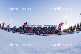 15.03.2015, Kontiolahti, Finland (FIN): Johannes Thingnes Boe (NOR) leads the field after the start - IBU world championships biathlon, mass men, Kontiolahti (FIN). www.nordicfocus.com. © NordicFocus. Every downloaded picture is fee-liable.