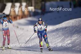 20.12.2015, Pokljuka, Slovenia (SLO): Anais Bescond (FRA) -  IBU world cup biathlon, mass women, Pokljuka (SLO). www.nordicfocus.com. © Manzoni/NordicFocus. Every downloaded picture is fee-liable.