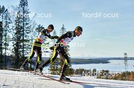 15.02.2015, Oestersund, Sweden (SWE): Clement Parisse (FRA), Robin Duvillard (FRA), (l-r)  - FIS world cup cross-country, 15km men, Oestersund (SWE). www.nordicfocus.com. © Felgenhauer/NordicFocus. Every downloaded picture is fee-liable.