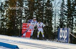 15.02.2015, Oestersund, Sweden (SWE): Andrew Musgrave (GBR), Ivan Babikov (CAN), (l-r)  - FIS world cup cross-country, 15km men, Oestersund (SWE). www.nordicfocus.com. © Felgenhauer/NordicFocus. Every downloaded picture is fee-liable.