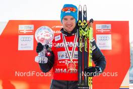 14.03.2015, Oslo, Norway (NOR): distance world cup winner Dario Cologna (SUI), Fischer, One Way, Rottefella, Odlo - FIS world cup cross-country, mass men, Oslo (NOR). www.nordicfocus.com. © Laiho/NordicFocus. Every downloaded picture is fee-liable.