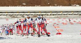 15.03.2015, Oslo, Norway (NOR): Martine Ek Hagen (NOR), Ragnhild Haga (NOR), Therese Johaug (NOR), Heidi Weng (NOR), Astrid Uhrenholdt Jacobsen (NOR), (l-r)  - FIS world cup cross-country, mass women, Oslo (NOR). www.nordicfocus.com. © Felgenhauer/NordicFocus. Every downloaded picture is fee-liable.