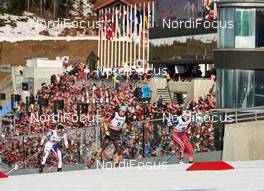 15.03.2015, Oslo, Norway (NOR): Caitlin Gregg (USA), Nicole Fessel (GER), Martine Ek Hagen (NOR), (l-r)  - FIS world cup cross-country, mass women, Oslo (NOR). www.nordicfocus.com. © Felgenhauer/NordicFocus. Every downloaded picture is fee-liable.