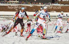 15.03.2015, Oslo, Norway (NOR): Nicole Fessel (GER), Marit Bjoergen (NOR), Charlotte Kalla (SWE), (l-r)  - FIS world cup cross-country, mass women, Oslo (NOR). www.nordicfocus.com. © Felgenhauer/NordicFocus. Every downloaded picture is fee-liable.