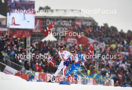 24.02.2015, Falun, Sweden (SWE): Caitlin Gregg (USA), Marina Piller (ITA), (l-r)  - FIS nordic world ski championships, cross-country, 10km women, Falun (SWE). www.nordicfocus.com. © NordicFocus. Every downloaded picture is fee-liable.