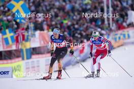 22.02.2015, Falun, Sweden (SWE): Nicole Fessel (GER), Ingvild Flugstad Oestberg (NOR), (l-r)  - FIS nordic world ski championships, cross-country, team sprint, Falun (SWE). www.nordicfocus.com. © NordicFocus. Every downloaded picture is fee-liable.