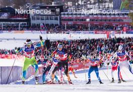 22.02.2015, Falun, Sweden (SWE): Katja Visnar (SLO), Nicole Fessel (GER), Riikka Sarasoja-Lilja (FIN), Alena Prochazkova (SVK), (l-r)  - FIS nordic world ski championships, cross-country, team sprint, Falun (SWE). www.nordicfocus.com. © NordicFocus. Every downloaded picture is fee-liable.