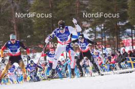 22.02.2015, Falun, Sweden (SWE): Tim Tscharnke (GER), Simeon Hamilton (USA), Gianluca Cologna (SUI), (l-r)  - FIS nordic world ski championships, cross-country, team sprint, Falun (SWE). www.nordicfocus.com. © NordicFocus. Every downloaded picture is fee-liable.