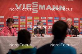 18.02.2015, Falun, Sweden (SWE): Sarah Lewis (GBR) FIS secretary general, Gian Franco Kasper (FIS), FIS president, Sven von Holst (SWE), president of the OC - FIS nordic world ski championships, cross-country, training, Falun (SWE). www.nordicfocus.com. © NordicFocus. Every downloaded picture is fee-liable.