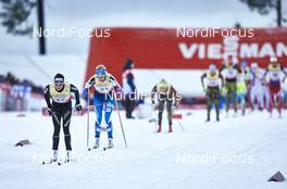 29.11.2015, Ruka, Finland (FIN): Nathalie Von Siebenthal (SUI), Anne Kylloenen (FIN), (l-r)  - FIS world cup cross-country, 10km women, Ruka (FIN). www.nordicfocus.com. © Felgenhauer/NordicFocus. Every downloaded picture is fee-liable.