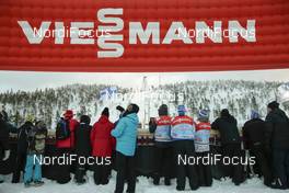 27.11.2015, Ruka, Finland (FIN): Spectators under Viessmann sponsor   - FIS world cup cross-country, individual sprint, Ruka (FIN). www.nordicfocus.com. © Modica/NordicFocus. Every downloaded picture is fee-liable.