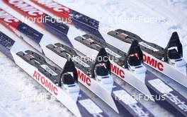 03.01.2015, Lenzerheide, Switzerland (SUI): Atomic skis with Prolink binding system ready for tests   - FIS world cup cross-country, tour de ski, training, Lenzerheide (SUI). www.nordicfocus.com. © Felgenhauer/NordicFocus. Every downloaded picture is fee-liable.