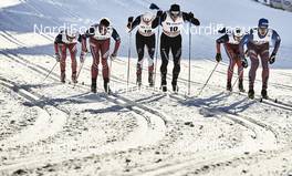 03.02.2016, Drammen, Norway (NOR): Petter Northug (NOR), Timo Andre Bakken (NOR), Jovian Hediger (SUI), Gleb Retivykh (RUS), (l-r)  - FIS world cup cross-country, individual sprint, Drammen (NOR). www.nordicfocus.com. © Felgenhauer/NordicFocus. Every downloaded picture is fee-liable.