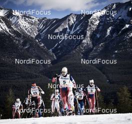 09.03.2016, Canmore, Canada (CAN): Justyna Kowalczyk (POL), Ingvild Flugstad Oestberg (NOR), Kerttu Niskanen (FIN), Astrid Uhrenholdt Jacobsen (NOR), (l-r)  - FIS world cup cross-country, skiathlon women, Canmore (CAN). www.nordicfocus.com. © Felgenhauer/NordicFocus. Every downloaded picture is fee-liable.