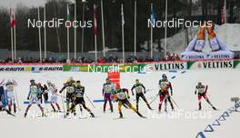 07.03.2015, Lahti, Finland (FIN): changeover at the stadium - FIS world cup nordic combined, team sprint HS130/2x7.5km, Lahti (FIN). www.nordicfocus.com. © Laiho/NordicFocus. Every downloaded picture is fee-liable.