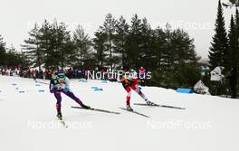 07.03.2015, Lahti, Finland (FIN): (l-r) Hideaki Nagai (JPN), Fischer and Lukas Klapfer (AUT), Salomon, Leki, Loeffler - FIS world cup nordic combined, team sprint HS130/2x7.5km, Lahti (FIN). www.nordicfocus.com. © Laiho/NordicFocus. Every downloaded picture is fee-liable.