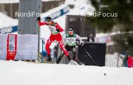 07.03.2015, Lahti, Finland (FIN): Samuel Costa (ITA), Fischer followed by Kail Piho (EST) - FIS world cup nordic combined, team sprint HS130/2x7.5km, Lahti (FIN). www.nordicfocus.com. © Laiho/NordicFocus. Every downloaded picture is fee-liable.