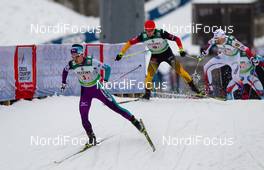 07.03.2015, Lahti, Finland (FIN): Takehiro Watanabe (JPN) followed by Manuel Faisst (GER), Fischer, One Way, Rottefella, Adidas - FIS world cup nordic combined, team sprint HS130/2x7.5km, Lahti (FIN). www.nordicfocus.com. © Laiho/NordicFocus. Every downloaded picture is fee-liable.