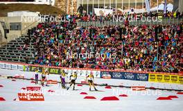 14.03.2015, Oslo, Norway (NOR): Johannes Rydzek (GER), Fischer, Swix, Rottefella, Adidas followed by Jason Lamy Chappuis (FRA), Salomon, Swix, One Way and Taihei Kato (JPN), Fischer - FIS world cup nordic combined, individual gundersen HS134/10km, Oslo (NOR). www.nordicfocus.com. © Laiho/NordicFocus. Every downloaded picture is fee-liable.