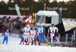 20.02.2015, Falun, Sweden (SWE): Joergen Graabak (NOR), Jan Schmid (NOR), Alessandro Pittin (ITA), Bill Demong (USA), (l-r)  - FIS nordic world ski championships, nordic combined, individual gundersen HS100/10km, Falun (SWE). www.nordicfocus.com. © NordicFocus. Every downloaded picture is fee-liable.