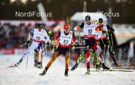 20.02.2015, Falun, Sweden (SWE): Fabian Riessle (GER), Bernhard Gruber (AUT), (l-r)  - FIS nordic world ski championships, nordic combined, individual gundersen HS100/10km, Falun (SWE). www.nordicfocus.com. © NordicFocus. Every downloaded picture is fee-liable.
