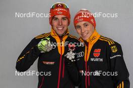 28.02.2015, Falun, Sweden (SWE): Johannes Rydzek (GER), Eric Frenzel (GER) - FIS nordic world ski championships, nordic combined, medals, Falun (SWE). www.nordicfocus.com. © NordicFocus. Every downloaded picture is fee-liable.