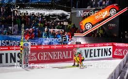 06.01.2015, Bischofshofen, Austria (AUT): (l-r) Markus Eisenbichler (GER) and Severin Freund (GER), Fischer - FIS world cup ski jumping, four hills tournament, individual HS140, Bischofshofen (AUT). www.nordicfocus.com. © Laiho/NordicFocus. Every downloaded picture is fee-liable.