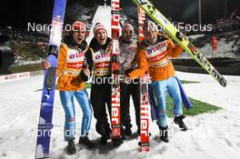 17.01.2015, Zakopane, Poland (POL): Richard Freitag (GER), fluege.de , Marinus Kraus (GER), Loeffler, Michael Neumayer (GER), Loeffler, Severin Freund (GER), Fischer - FIS world cup ski jumping, team HS134, Zakopane (POL). www.nordicfocus.com. © Domanski/NordicFocus. Every downloaded picture is fee-liable.