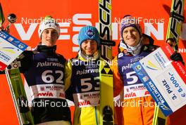 30.01.2015, Willingen, Germany (GER): (l-r) Peter Prevc (SLO), Kamil Stoch (POL), Fischer and Severin Freund (GER), Fischer - FIS world cup ski jumping, individual HS145, Willingen (GER). www.nordicfocus.com. © Laiho/NordicFocus. Every downloaded picture is fee-liable.