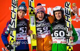 01.02.2015, Willingen, Germany (GER): (l-r) Rune Velta (NOR), Fischer, Severin Freund (GER), Fischer and Roman Koudelka (CZE), Fischer - FIS world cup ski jumping, individual HS145, Willingen (GER). www.nordicfocus.com. © Laiho/NordicFocus. Every downloaded picture is fee-liable.