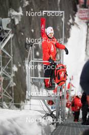 19.02.2015, Falun, Sweden (SWE): Distance judges on their platforms - FIS nordic world ski championships, ski jumping ladies, training, Falun (SWE). www.nordicfocus.com. © NordicFocus. Every downloaded picture is fee-liable.