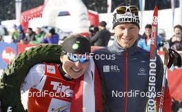 18.01.2015, Lienz, Austria (AUT): Holly Brooks (USA), Toni Livers (SUI) - FIS Marathon Cup Dolomitenlauf, Lienz (AUT). www.nordicfocus.com. © Mandl/NordicFocus. Every downloaded picture is fee-liable.