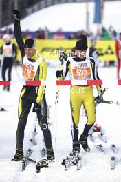 18.01.2015, Lienz, Austria (AUT): Christian Eberharter (AUT), Artu Nissinen (FIN) - FIS Marathon Cup Dolomitenlauf, Lienz (AUT). www.nordicfocus.com. © Mandl/NordicFocus. Every downloaded picture is fee-liable.