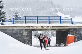 25.01.2015, Tannheimer Tal, Austria (AUT): racers in the tunnel - Skitrail Tannheimertal (AUT) - Bad Hindelang (GER). www.nordicfocus.com. © Felgenhauer/NordicFocus. Every downloaded picture is fee-liable.