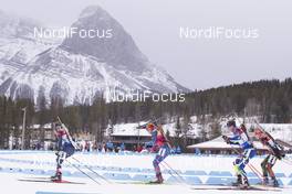 06.02.2016, Canmore, Canada (CAN): Dorothea Wierer (ITA), Gabriela Soukalova (CZE), Marie Dorin (FRA), Franziska Hildebrand (GER), (l-r) -  IBU world cup biathlon, mass women, Canmore (CAN). www.nordicfocus.com. © Manzoni/NordicFocus. Every downloaded picture is fee-liable.