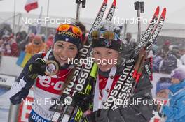 06.02.2016, Canmore, Canada (CAN): Dorothea Wierer (ITA), Marie Dorin (FRA), (l-r) -  IBU world cup biathlon, mass women, Canmore (CAN). www.nordicfocus.com. © Manzoni/NordicFocus. Every downloaded picture is fee-liable.