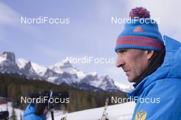 07.02.2016, Canmore, Canada (CAN): Russian Coach watching the competition -  IBU world cup biathlon, relay mixed, Canmore (CAN). www.nordicfocus.com. © Manzoni/NordicFocus. Every downloaded picture is fee-liable.